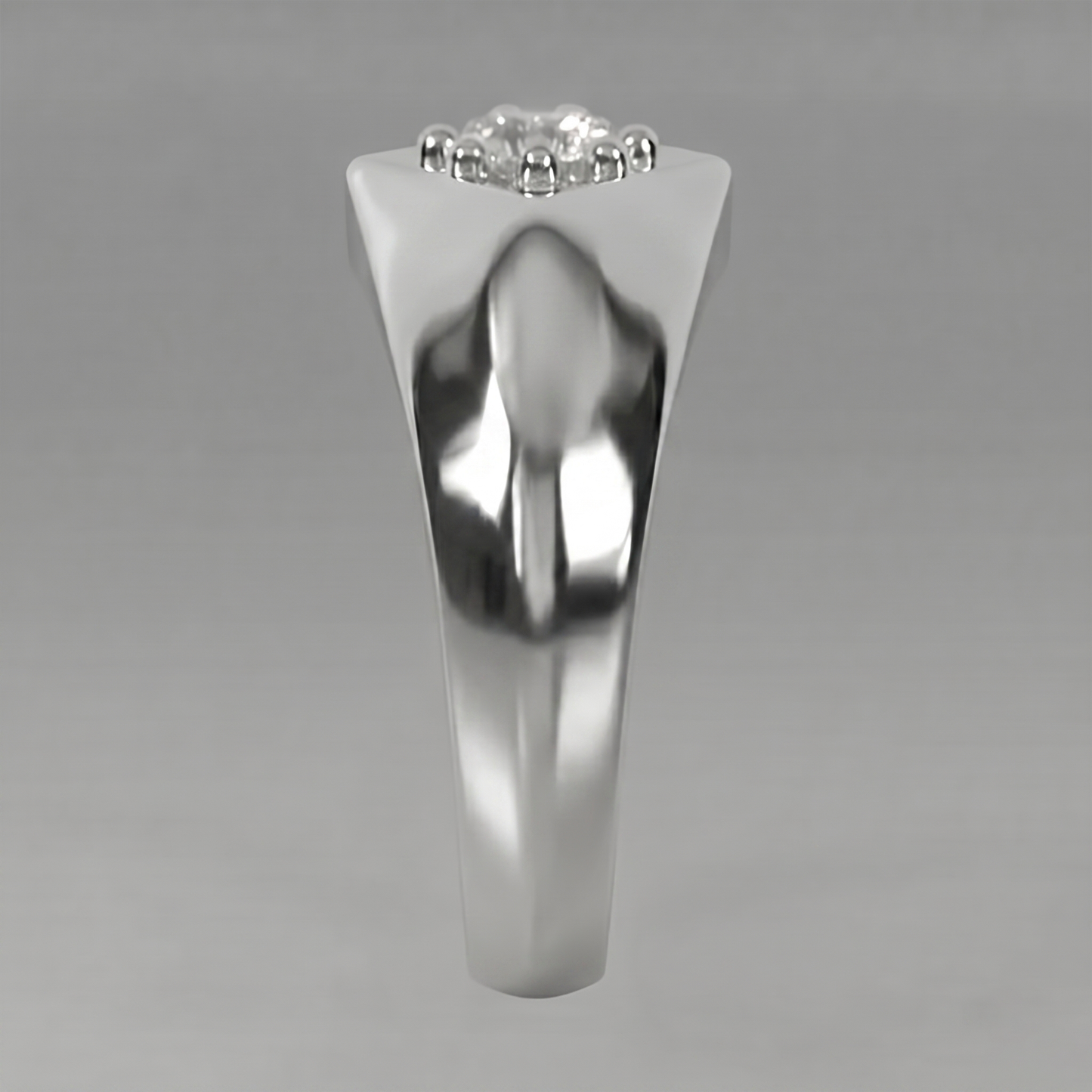 White Gold Men’s Ring Real Natural Earth Mined Diamond ( Not Lab Grown )