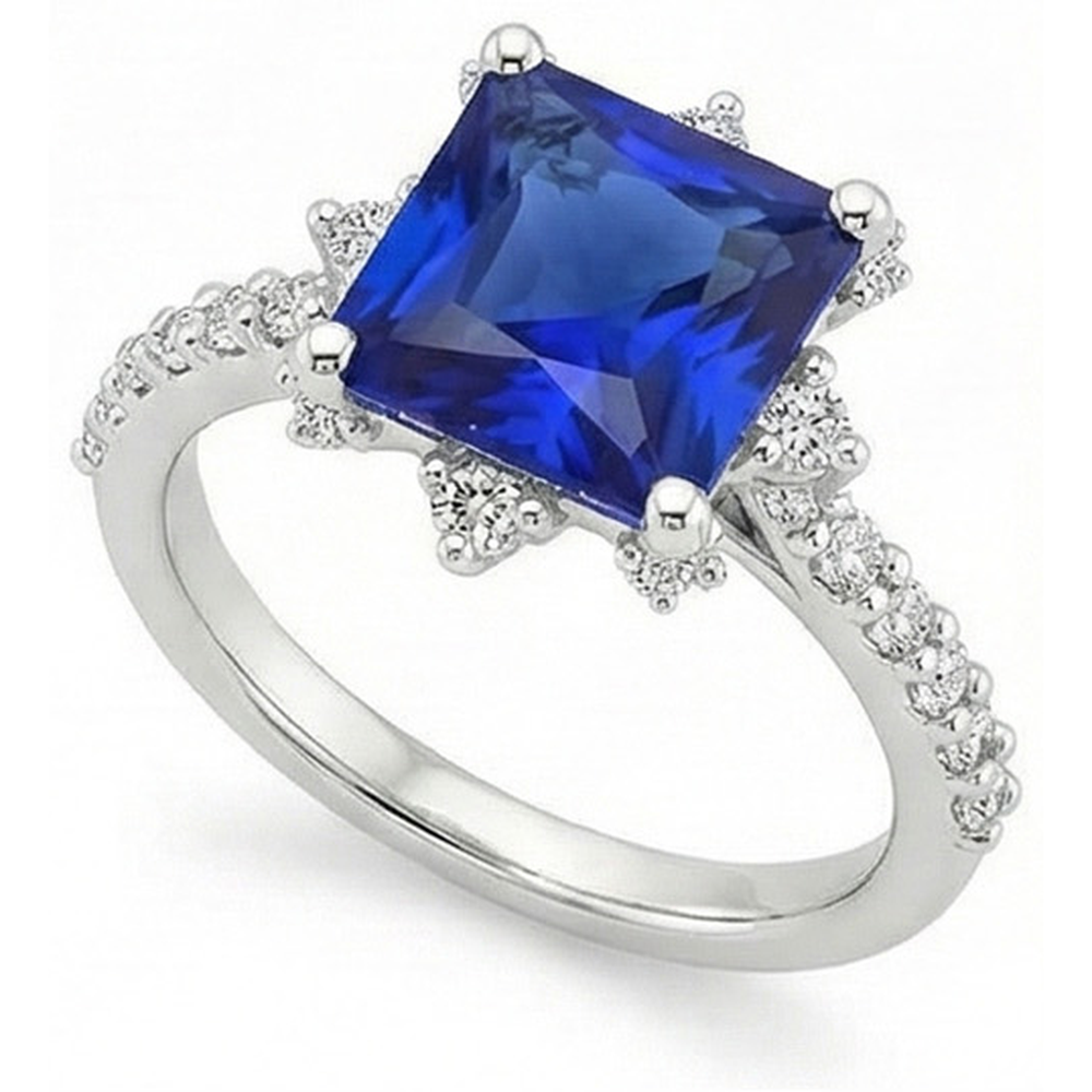 natural round sapphire 6.25ct ring side angle