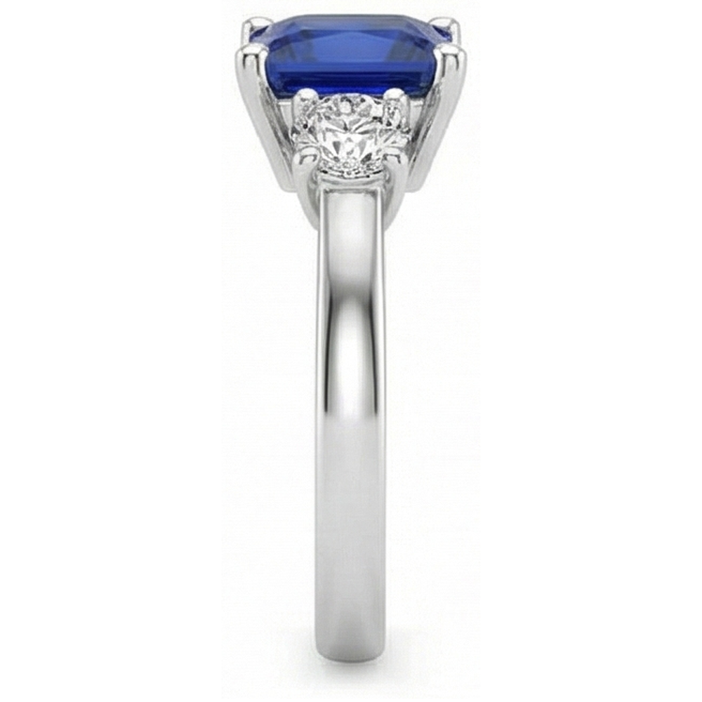 natural round sapphire 5.50ct ring profile view