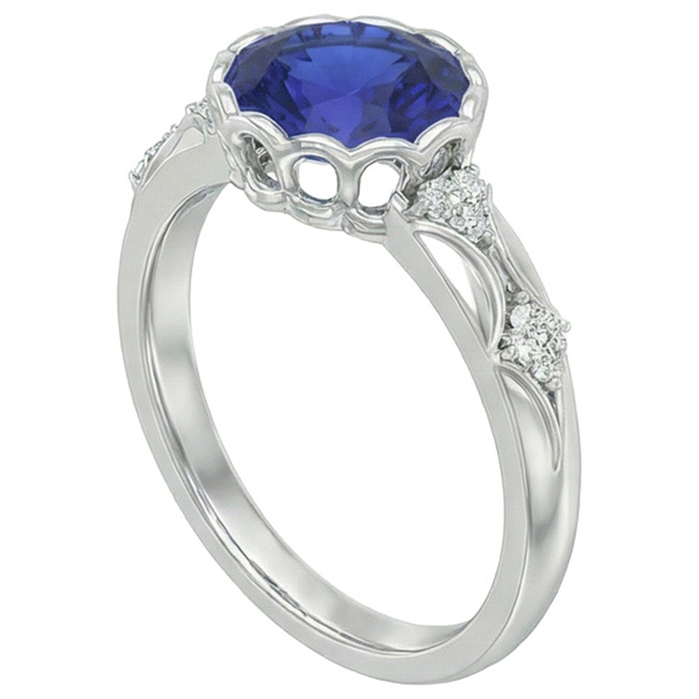 natural round sapphire 3.75ct watch top view