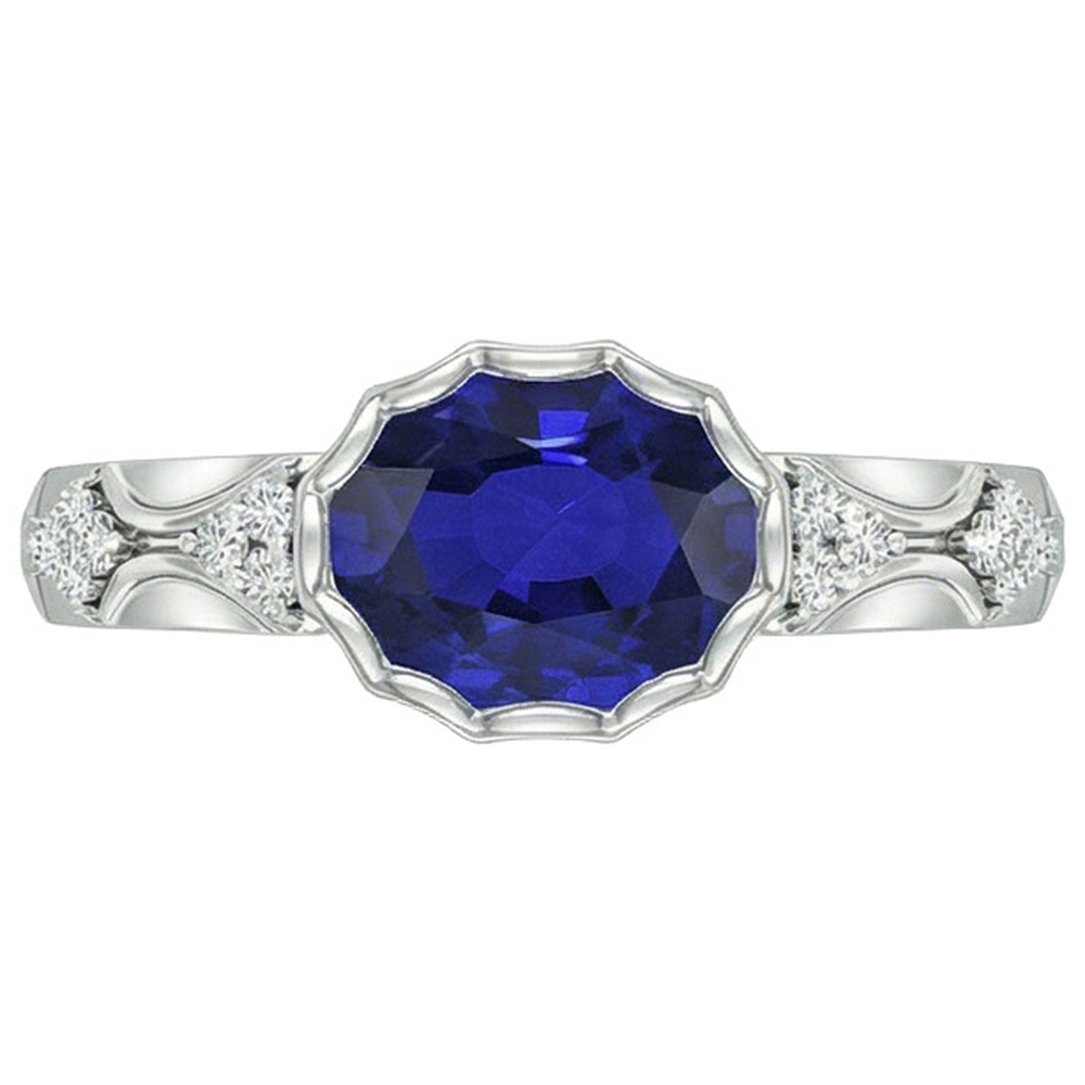 natural round sapphire 3.75ct watch on white background