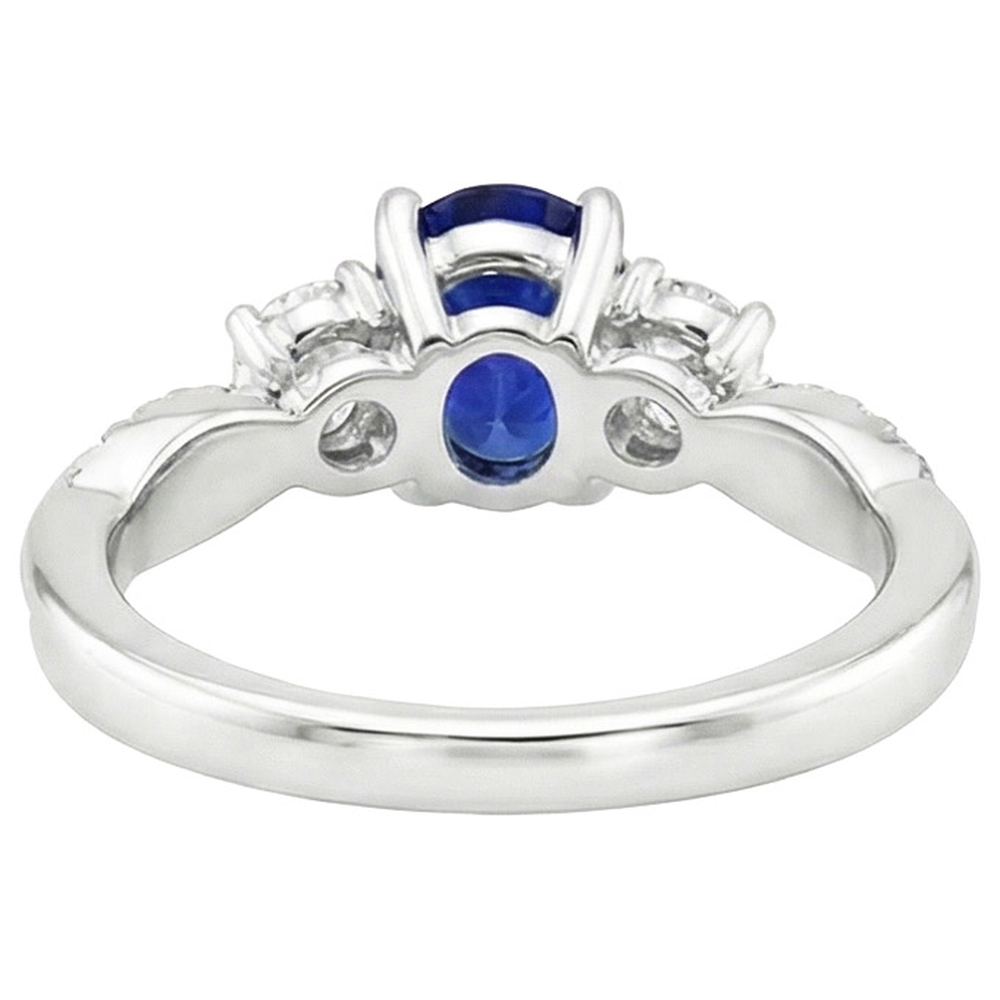 natural round sapphire 6.50ct ring on white background