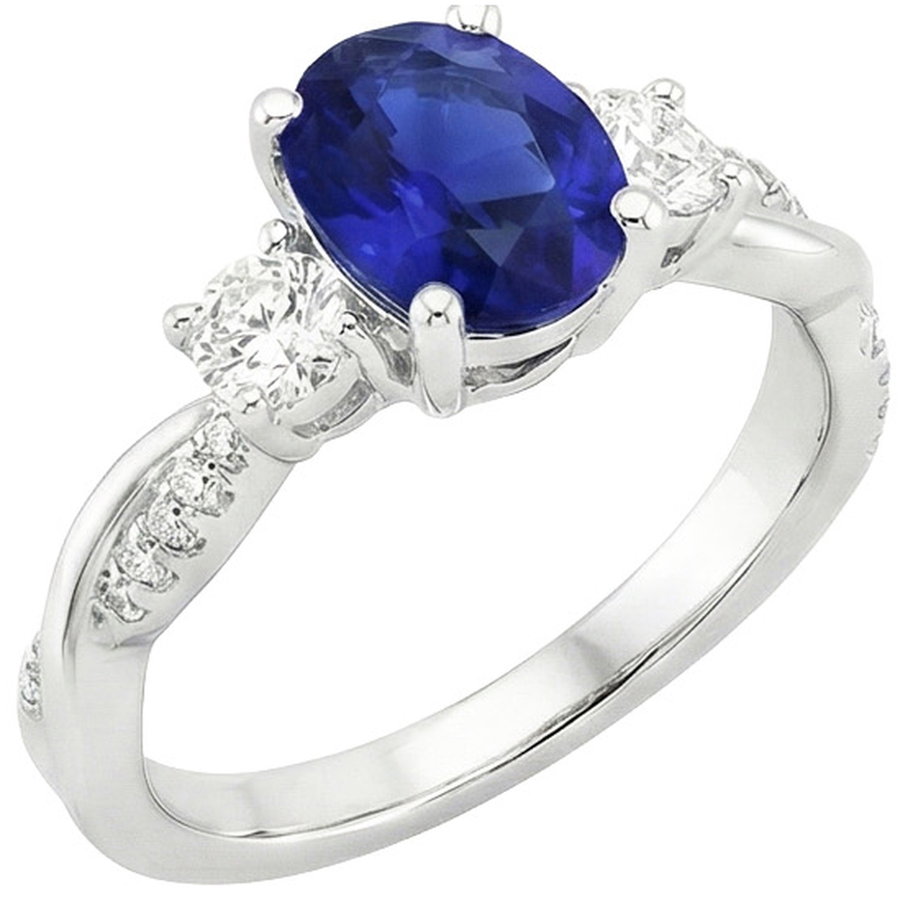 natural round sapphire 6.50ct ring side angle