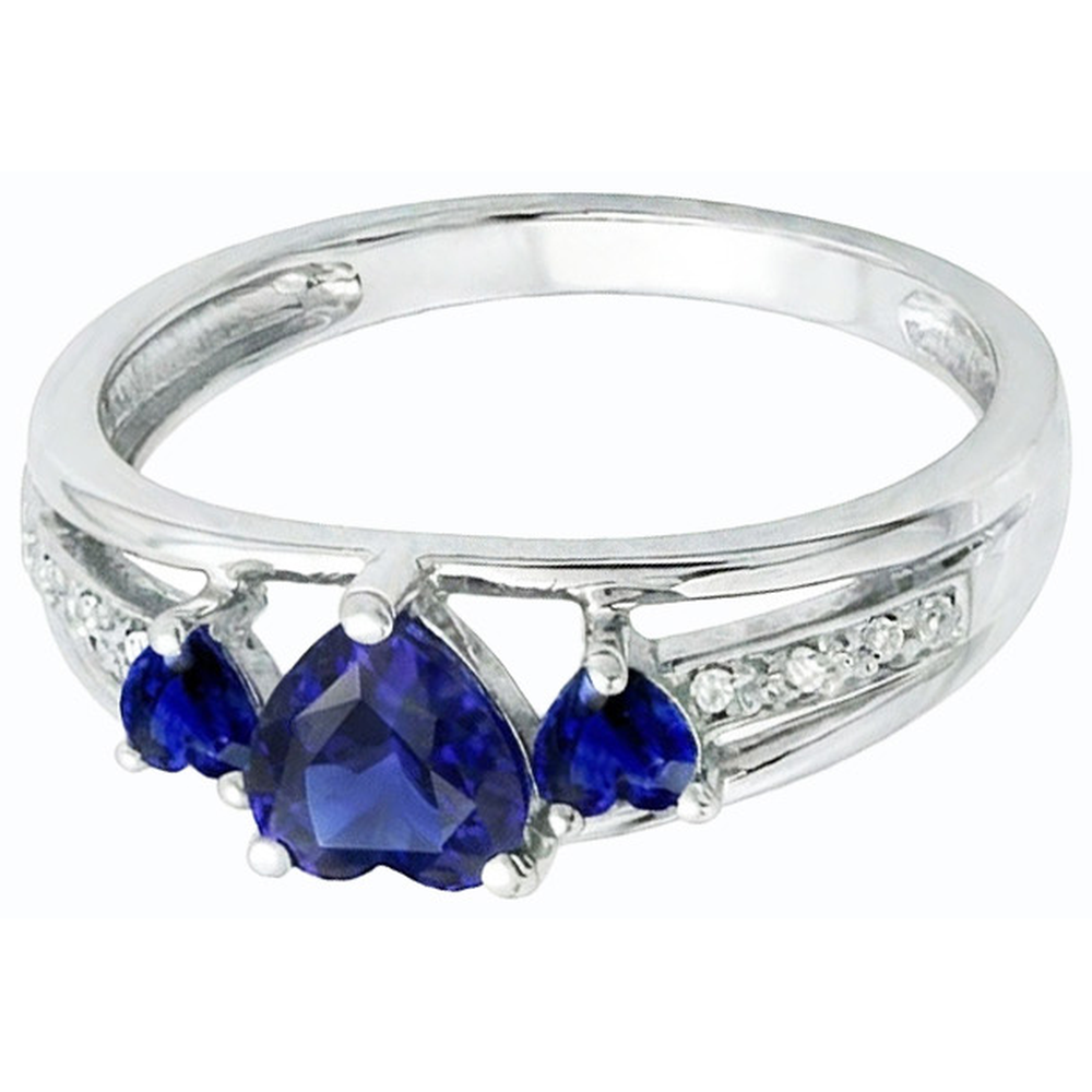 natural round sapphire 2ct ring profile view