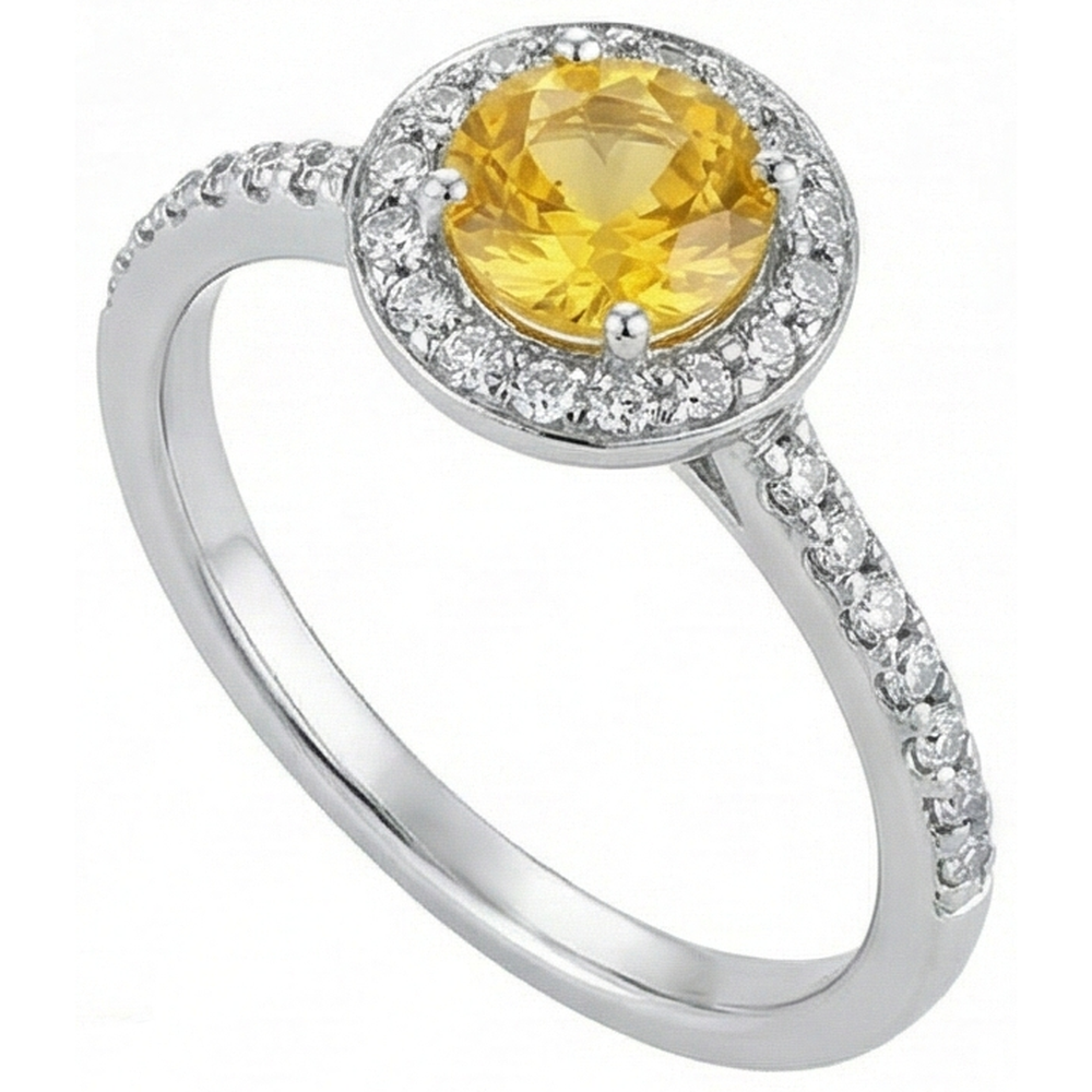 natural round sapphire 4.50ct ring side angle