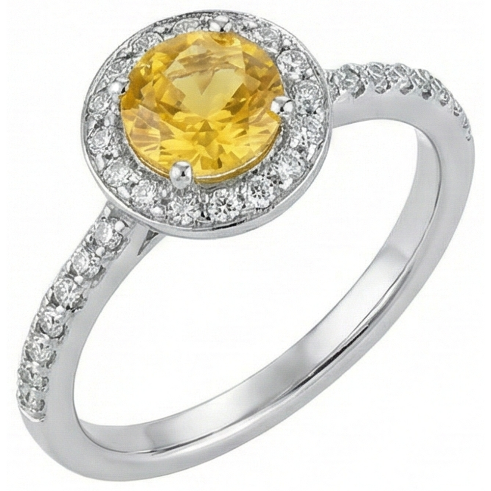 natural round sapphire 4.50ct ring close up detail