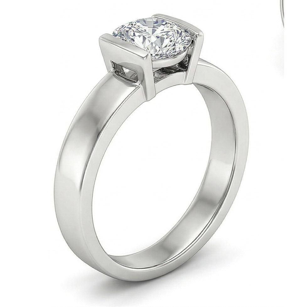 White Gold Solitaire 3 Carats Real Natural Earth Mined Diamond ( Not Lab Grown )  Engagement Ring