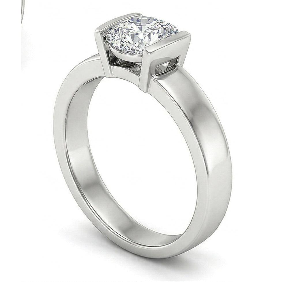 White Gold Solitaire 3 Carats Real Natural Earth Mined Diamond ( Not Lab Grown )  Engagement Ring