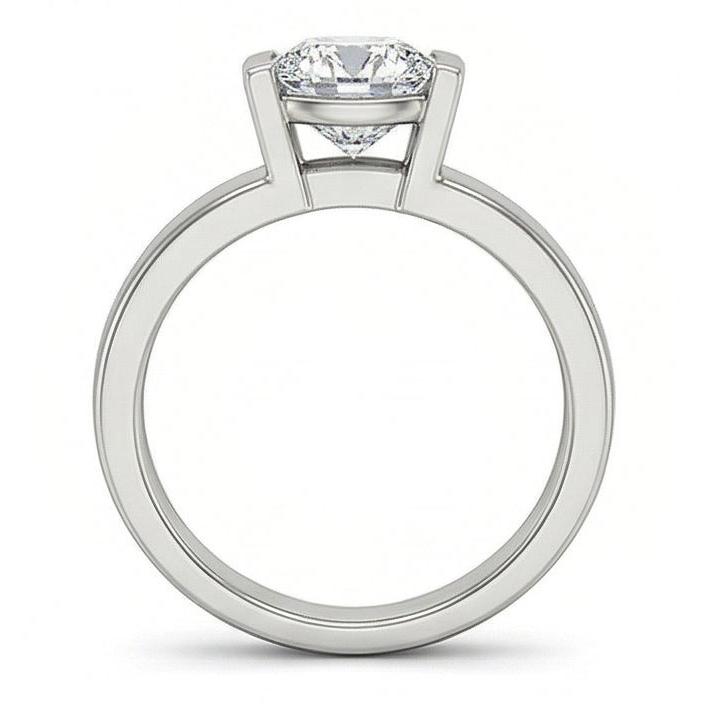 White Gold Solitaire 3 Carats Real Natural Earth Mined Diamond ( Not Lab Grown )  Engagement Ring