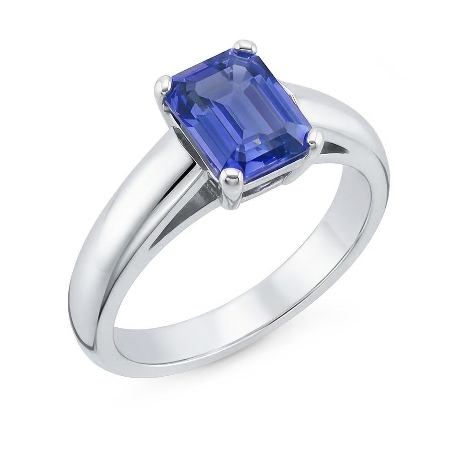 natural emerald sapphire 1.50ct ring profile view