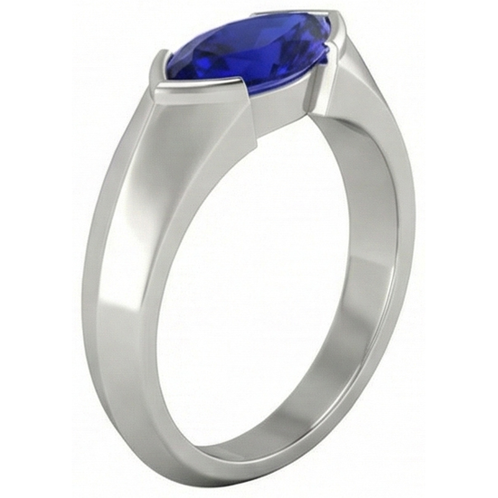 natural marquise sapphire 1ct ring close up detail