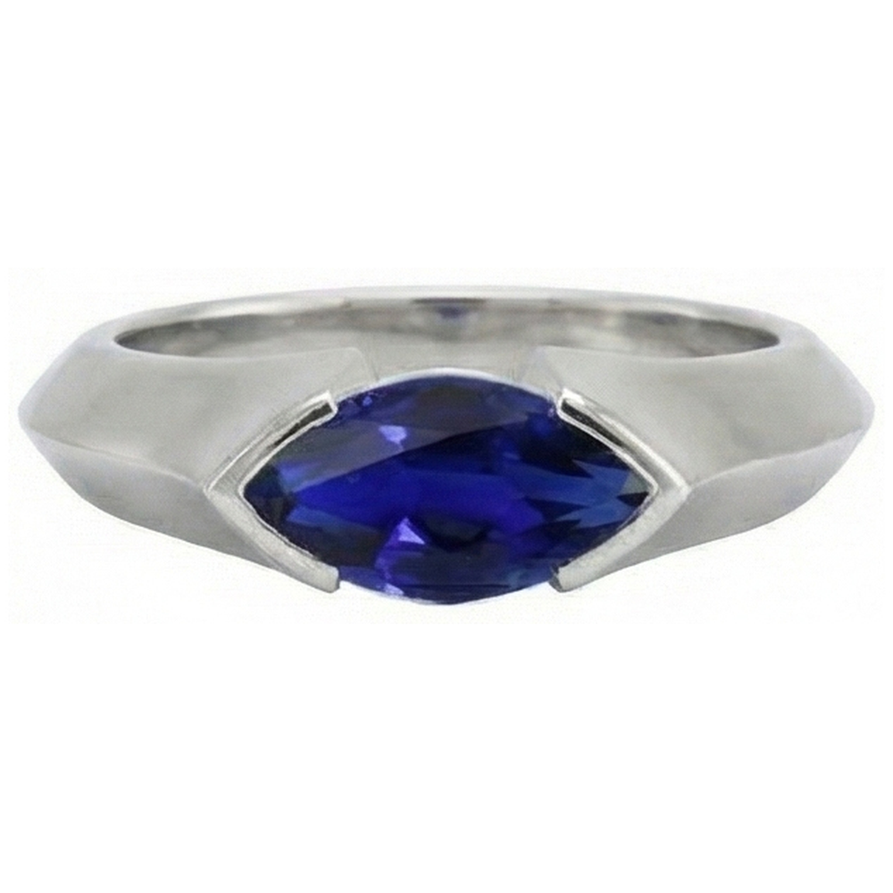 natural marquise sapphire 1ct ring side angle