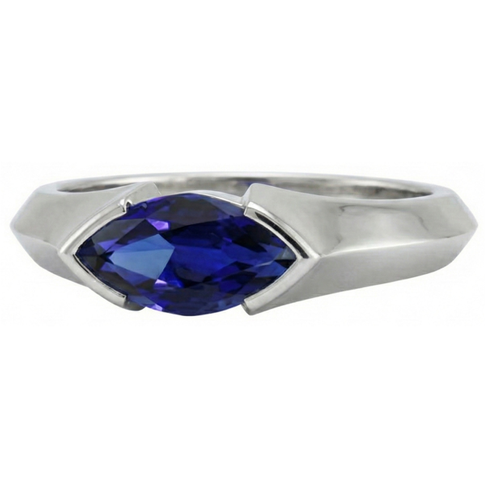 natural marquise sapphire 1ct ring top view