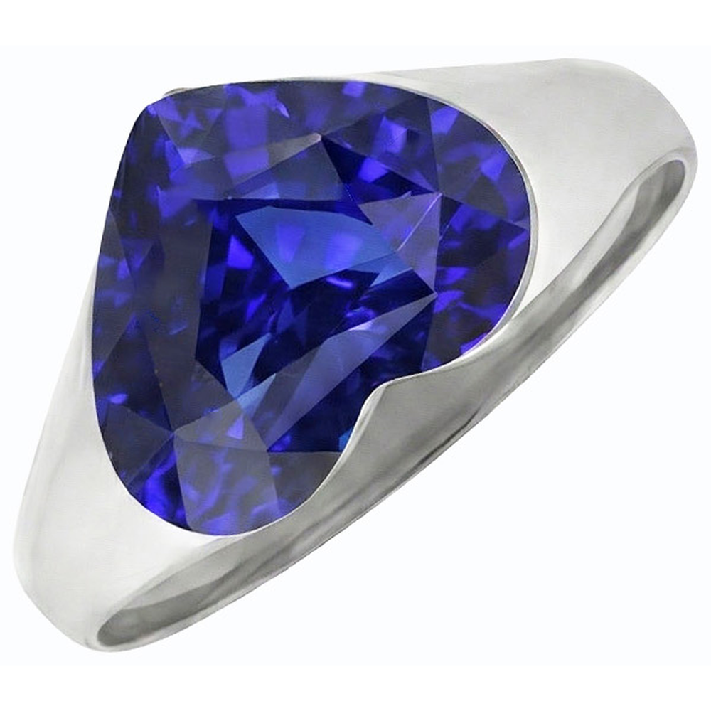 natural heart sapphire 3ct watch profile view