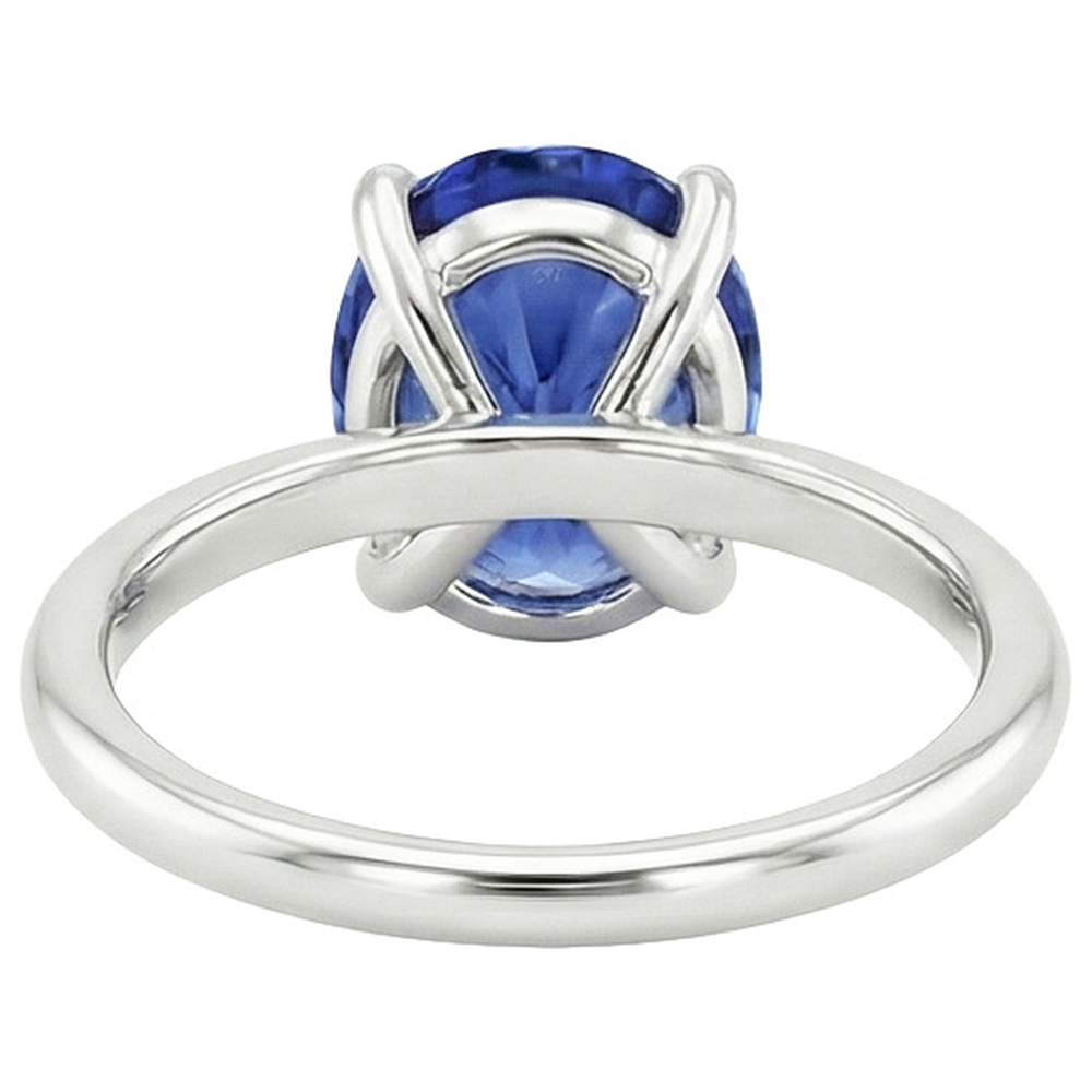 natural oval sapphire 2ct ring side angle