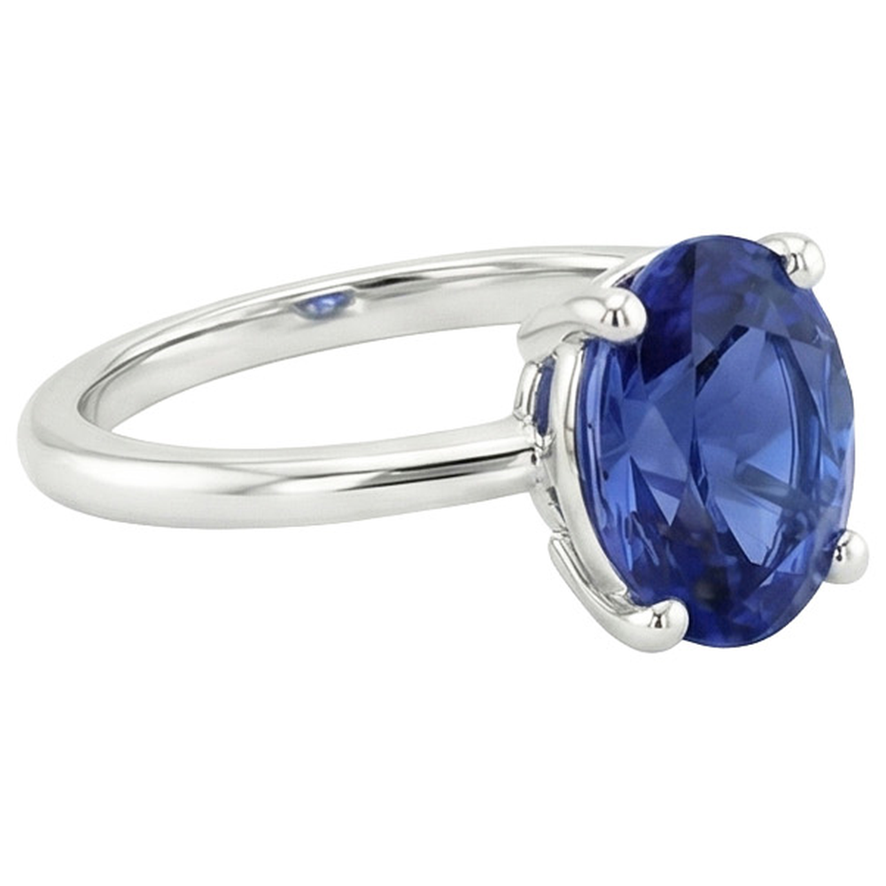 natural oval sapphire 2ct ring top view