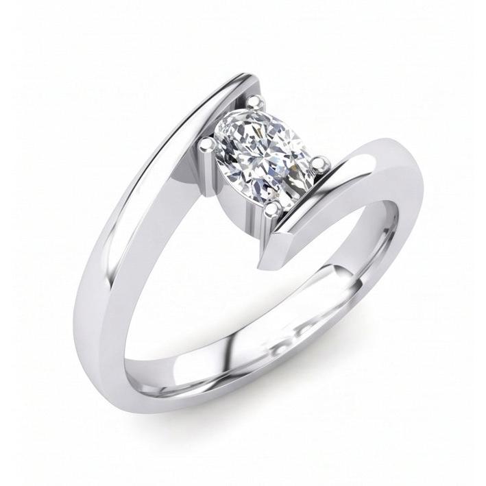natural oval diamond 1.25ct ring side angle