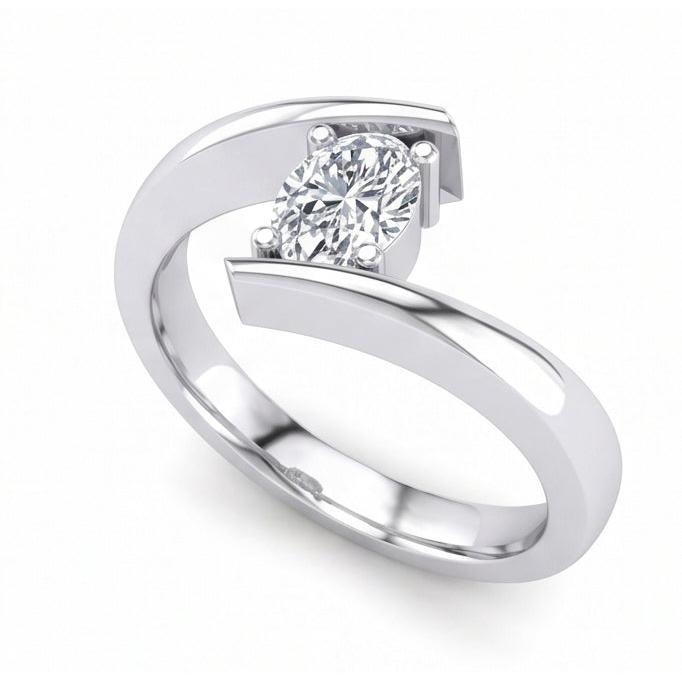 natural oval diamond 1.25ct ring with diamond accents