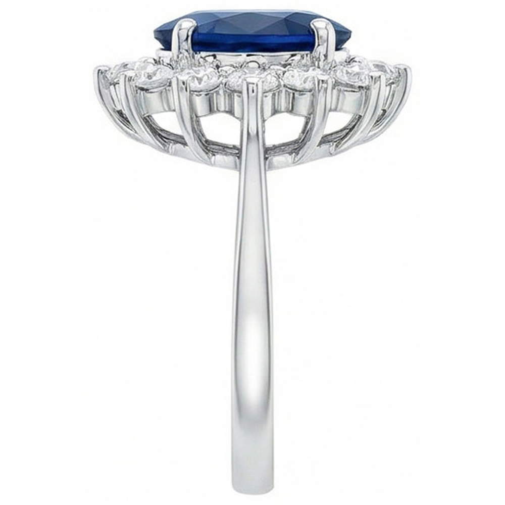 White Gold Sri Lankan Sapphire Natural Earth Mined Diamond ( Not Lab Grown ) Wedding Ring 1.70 Ct Jewelry