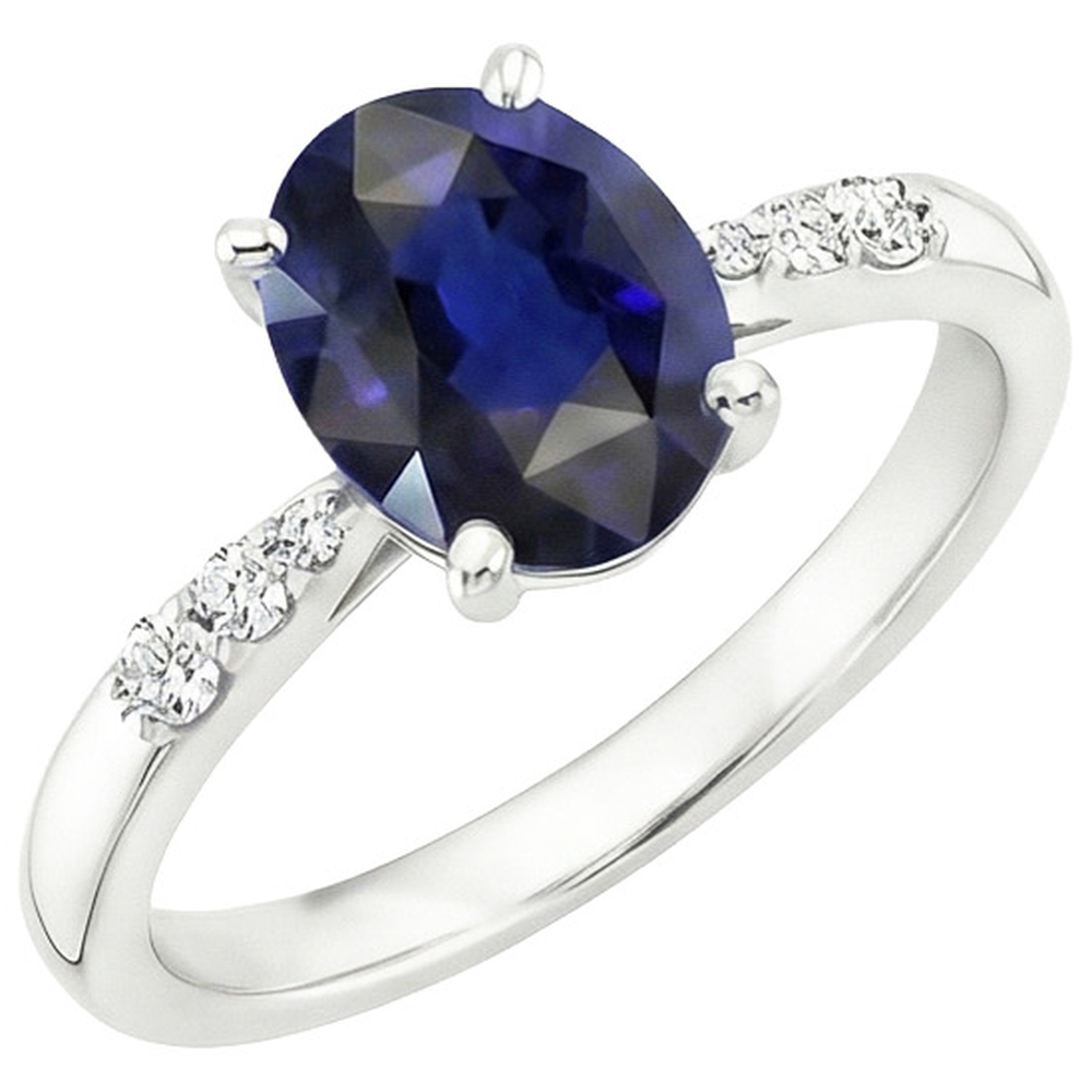 natural round sapphire 3.50ct ring side angle
