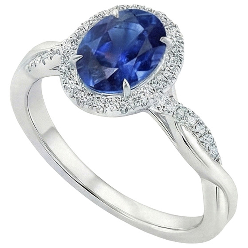 natural round sapphire 5ct ring close up detail
