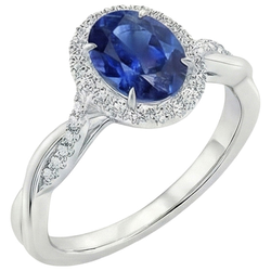 Natural Sapphire Ring 5ct - White Gold 14K