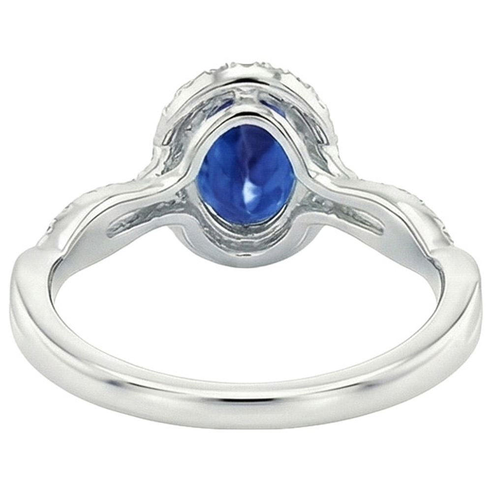 natural round sapphire 5ct ring profile view