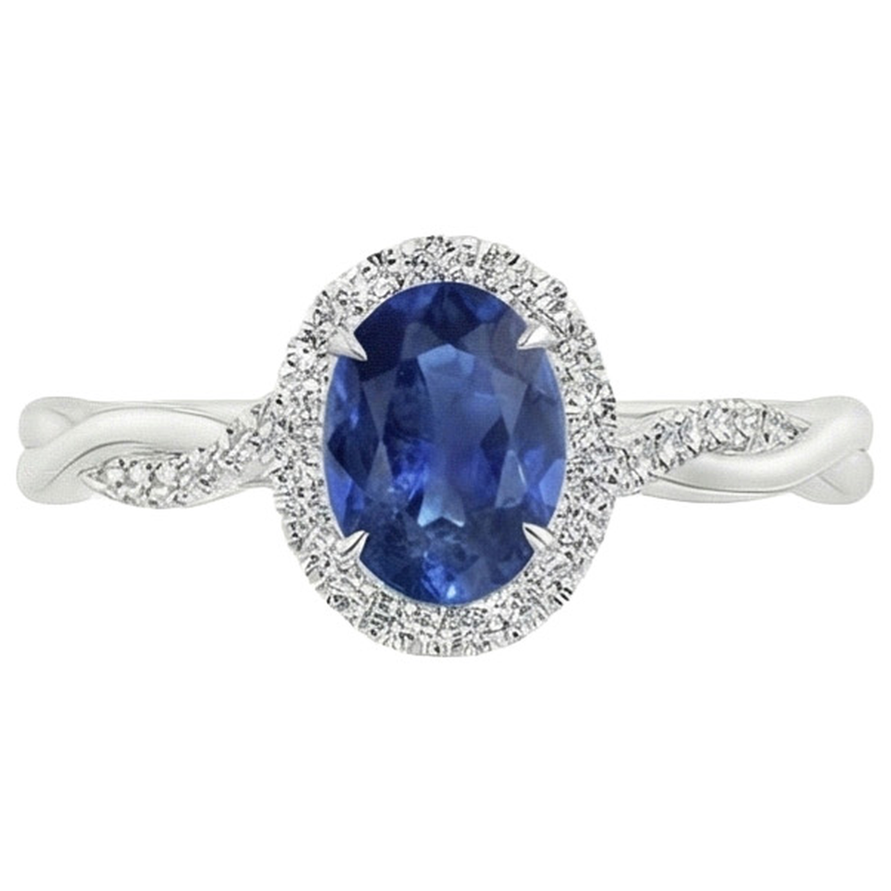 natural round sapphire 5ct ring side angle