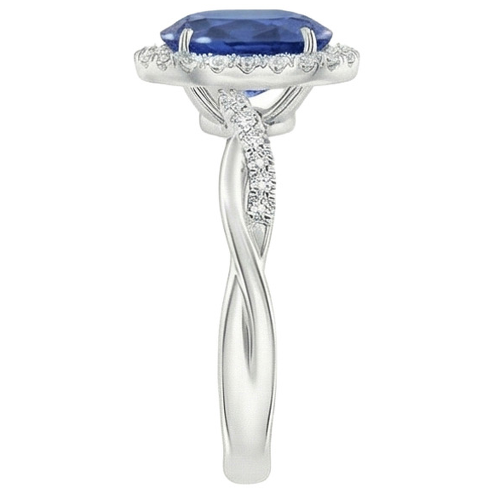 natural round sapphire 5ct ring top view