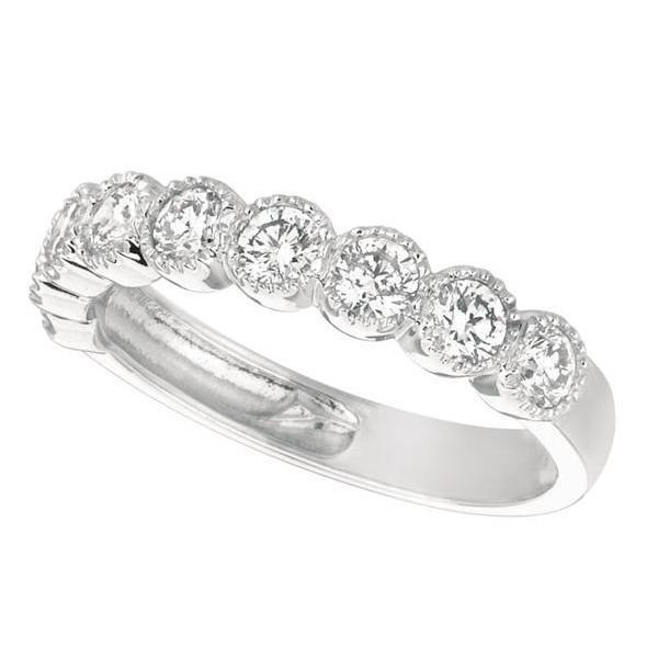 White Gold 1.53 Carat Round Real Diamond Engagement Anniversary Band