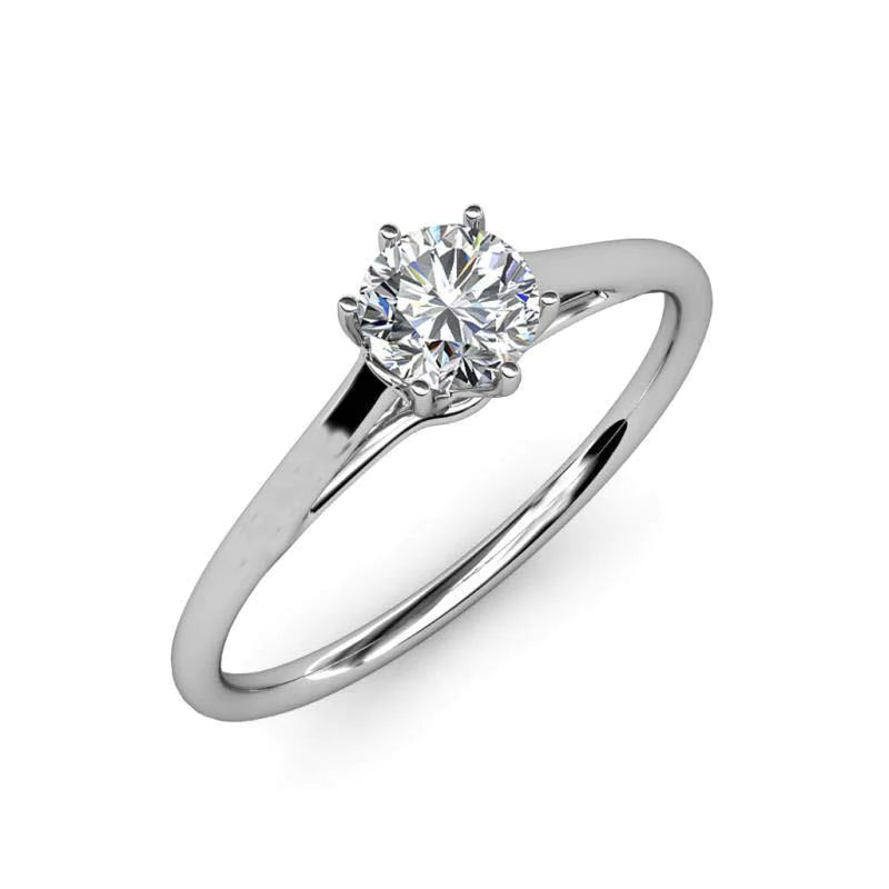 White Gold 1.75 Carats Solitaire Real Diamond Anniversary Ring