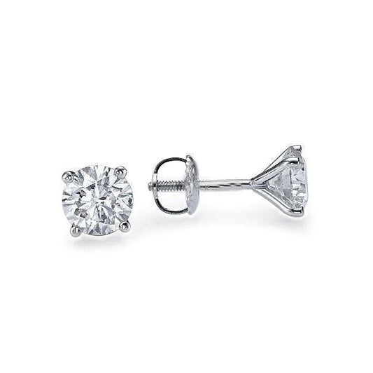 White Gold 14K 2.50 Carats Real Diamonds Women Studs Earrings New