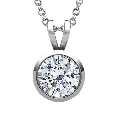 Natural Diamond Bezel Set Pendant New