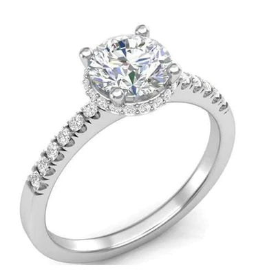 White Gold 14K 3.30 Carats Round Real Diamonds Anniversary Ring