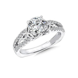 White Gold 14K 3.40 Carats Round Real Diamonds Anniversary Ring