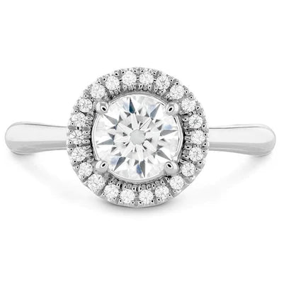 White Gold 14K 3.60 Carats Round Real Diamond Halo Ring