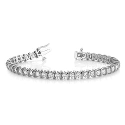 White Gold 14K 4 Carats Real Natural Earth Mined Diamond Tennis Bracelet Lady Jewelry