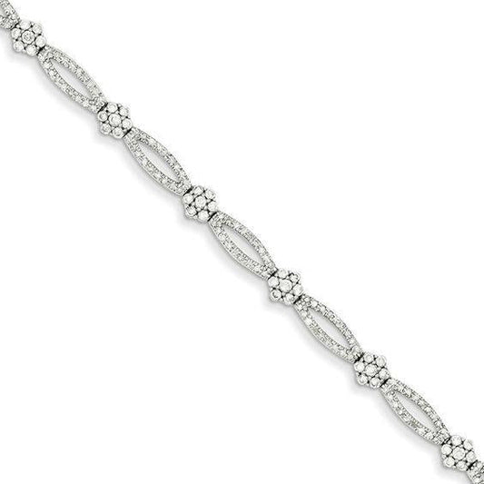 White Gold 14K 5 Carats Real Diamonds Bracelet Sparkling Gold Jewelry - Tennis Bracelet-harrychadent.ca