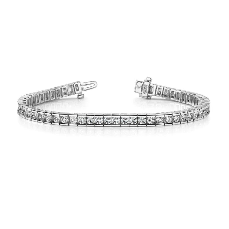 White Gold 14K 6 Ct Gorgeous Round Cut Real Diamonds Tennis Bracelet New