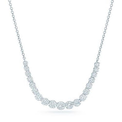 White Gold 14K Brilliant Cut 11 Carats Natural Diamonds Women Necklace