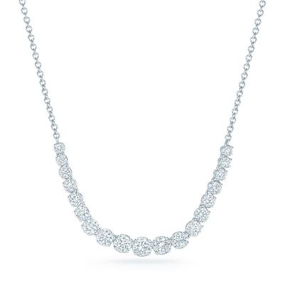 White Gold 14K Brilliant Cut 11 Carats Natural Diamonds Women Necklace