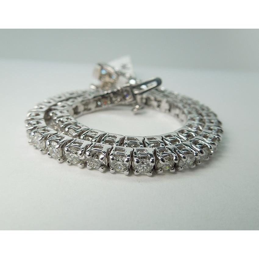 White Gold 14K Genuine Diamond Tennis Bracelet 6 Carats Jewelry New