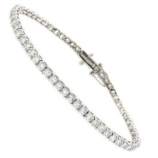 White Gold 14K Genuine Diamond Tennis Bracelet Sparkling Jewelry 4.80 Ct