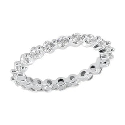 White Gold 14K Jewelry Round Cut 1 Ct. Genuine Diamond Engagement Band Ring