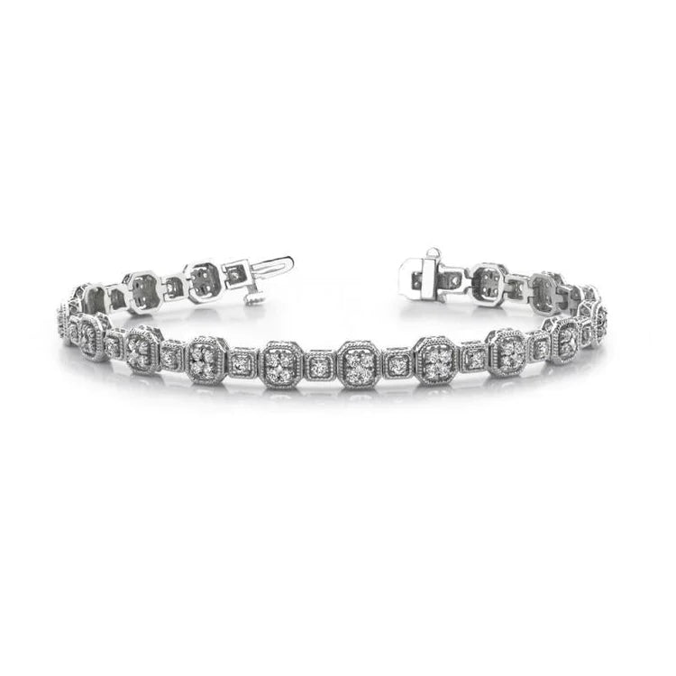  14K Jewelry Tennis Bracelet Round Real Diamonds 4 Carats