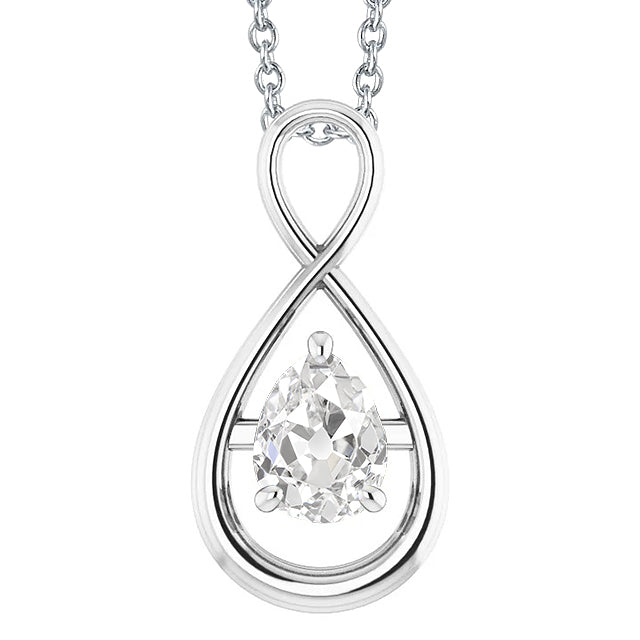 Old Mine Cut Diamond ring in 14 Karat White Gold – main view