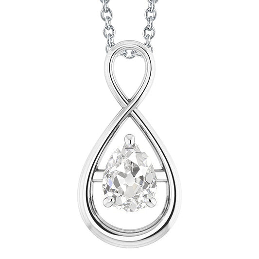 Old Mine Cut Diamond ring in 14 Karat White Gold – main view