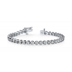 White Gold 14K Prong Real Diamonds Basic Tennis Bracelet 5.70 Carats