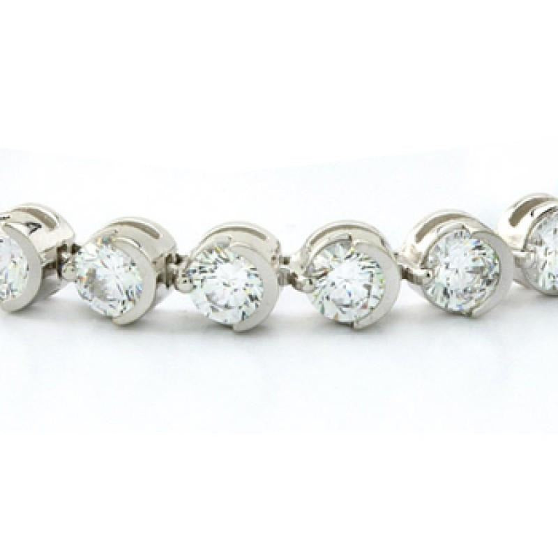 White Gold 14K Prong Real Diamonds Basic Tennis Bracelet 5.70 Carats - Tennis Bracelet-harrychadent.ca