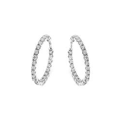 White Gold 14K Round Cut 4.50 Carats Genuine Natural Earth Mined Diamonds Hoop Earrings New